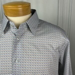 Mens Hagen Patterned Button Down, XL‎